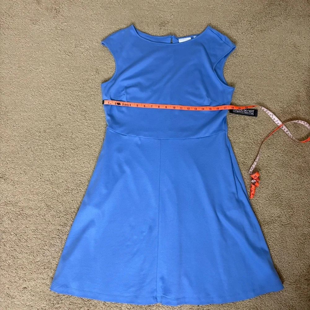 New York & Company Vibrant Blue Skater Dress - Size: Large - NWT - Picture 6 of 8